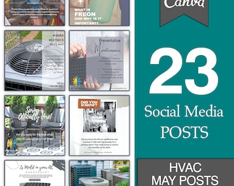 HVAC ︱May Social Media Posts ︱Heating & Cooling ︱Company ︱Mechanical ︱Templates︱ Instant Download