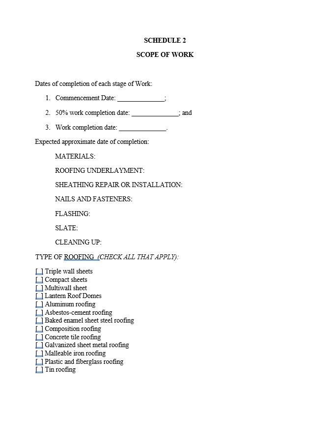 Roofing Subcontractor Agreement contract template Etsy