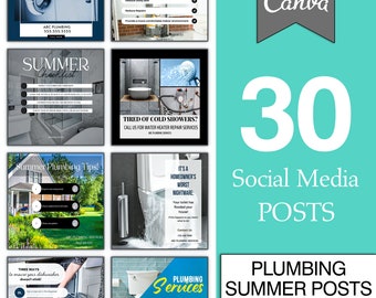 Plumbing ︱Summer Social Media Posts ︱Plumber ︱Templates ︱Instant Download