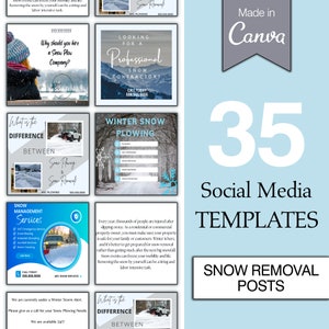 Snow Removal Social Media ︱ Posts ︱ Templates ︱Snow Plowing ︱Instant Download ︱Instant Edit︱ Marketing