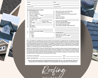 Roofing Insurance Form︱Proceeds︱Authorization︱Roof Company︱Scope︱Instant Download