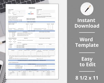 Painting Company Job Proposal ︱Word Format ︱Template ︱ Estimate ︱ Contract