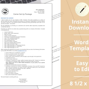 Pakket voor vervoerder instellen ︱ Broker-sjabloon ︱Vervoerderovereenkomst ︱ Transportbedrijf ︱ Direct downloaden ︱ Bewerken in Microsoft Word