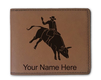 Money Clip Wallet Personalized Engraving Included Bull Rider Cowboy