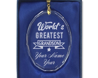 Heart Shape Personalized Engraving Included Worlds Greatest Son LaserGram Christmas Ornament