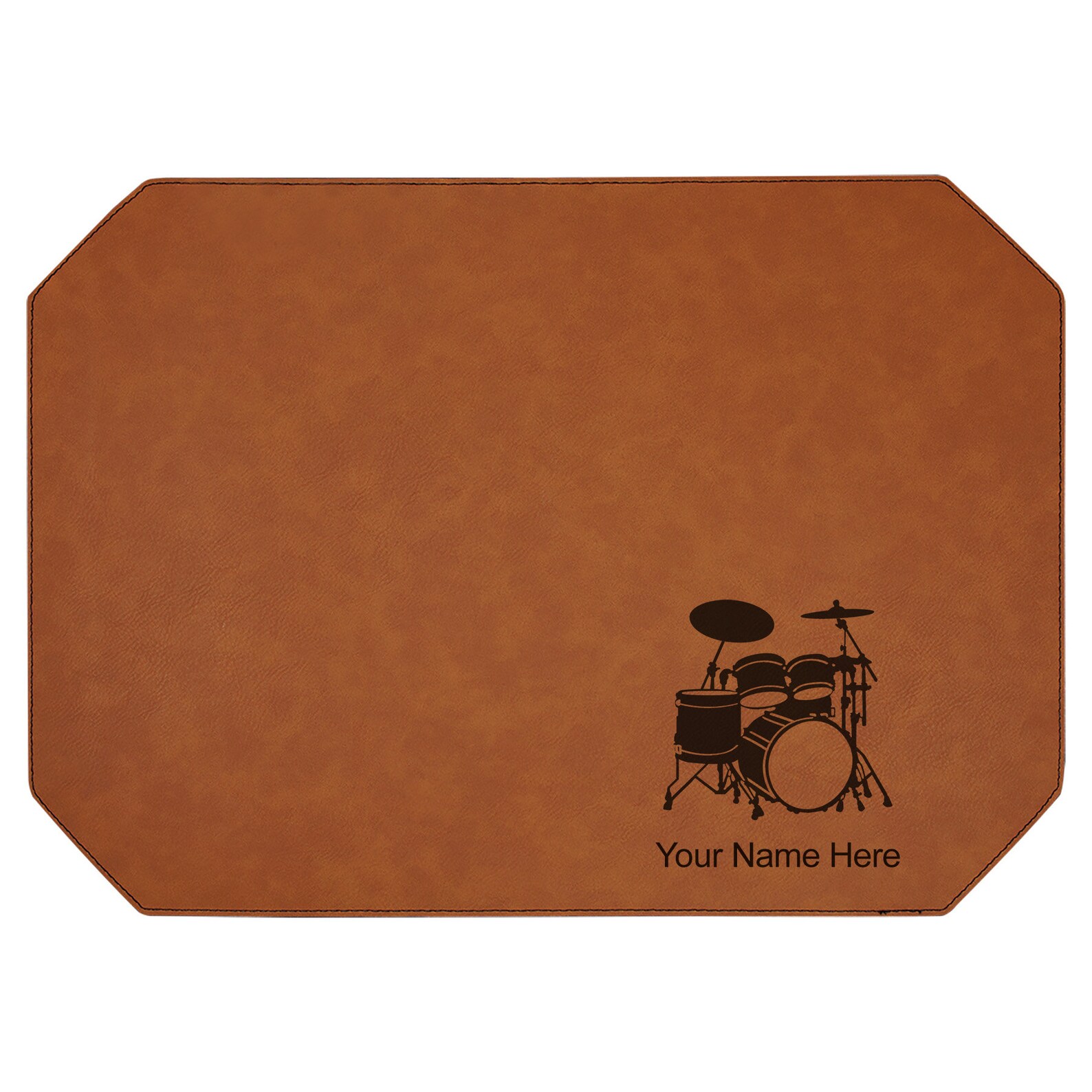 Faux Leather Place Mat Drum Set Personalized Engraving Etsy
