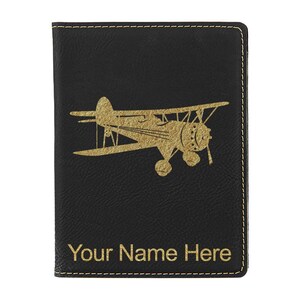 Portapasaporte de piel sintética LaserGram, biplano, con grabado personalizado incluido