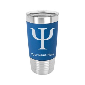 20oz Silicone Tumbler Mug, Psi Symbol, Personalized Engraving Included