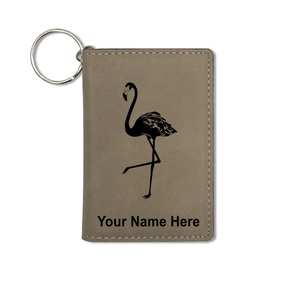 Keychain ID Holder Wallet - PERSONALIZED Giraffe - Leather Keychain ID Holder Wallet - PERSONALIZED Giraffe - Leather