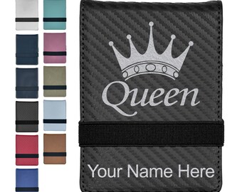 Faux Leather Mini Notepad, Queen Crown, Personalized Engraving Included