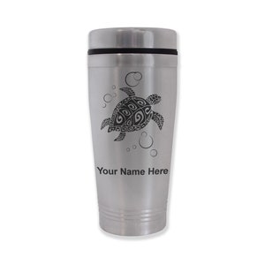 Commuter Travel Mug, Hawaiian Sea Turtle, Personalized Engraving Included