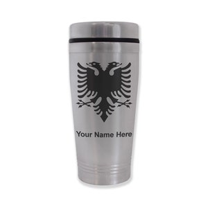 Commuter Travel Mug,Flag of Albania, Personalized Engraving Included image 1