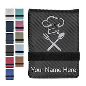 Faux Leather Mini Notepad, Chef Hat, Personalized Engraving Included
