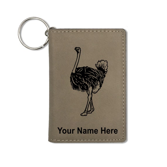 Keychain ID Holder Wallet - PERSONALIZED Giraffe - Leather Keychain ID Holder Wallet - PERSONALIZED Giraffe - Leather