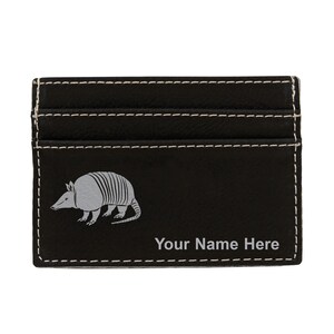 Monedero de cuero sintético Money Clip, Armadillo, Grabado Personalizado Incluido