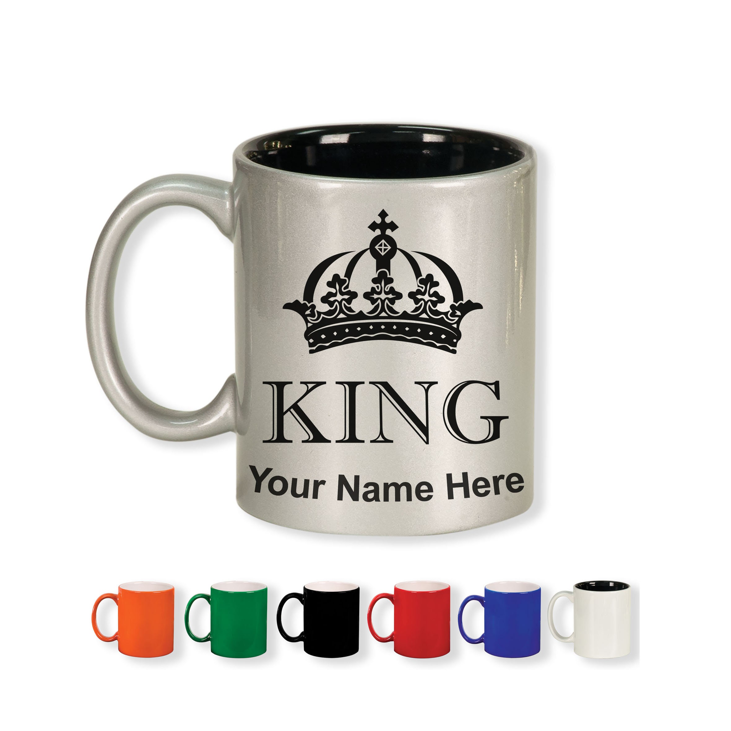 Personalized King Coffee Mug for Him - Custom Crown Birthday Gift for Men