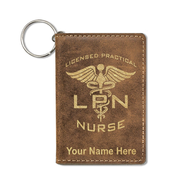 LPN Licensed Practical Nurse ID Holder Wallet Personalized Engraving Included