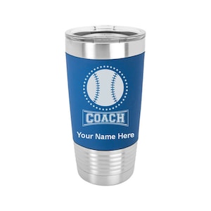 20oz Silicone Tumbler Mug, Baseball Coach, Personalized Engraving Included