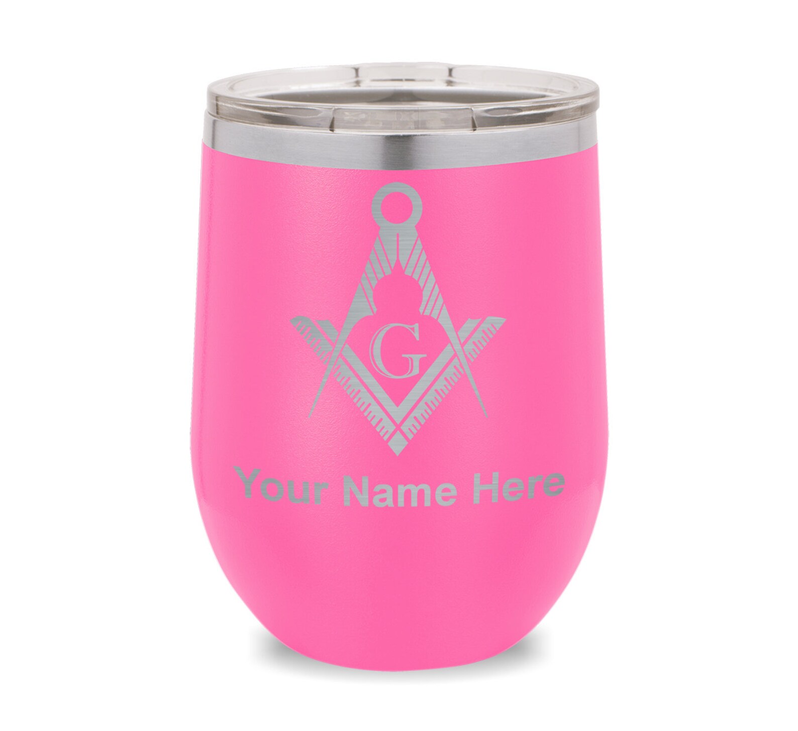 Wine Glass Tumblerfreemason Symbol Personalized Engraving Etsy