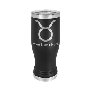 20oz Pilsner Mug, Zodiac Sign Taurus, Personalized Engraving Included