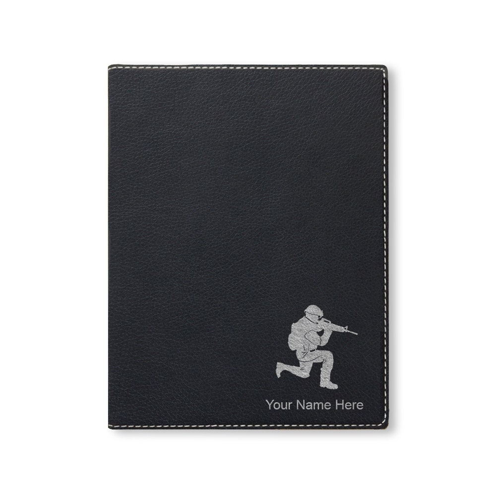 Personalized Notepad Military Large 9.5 X 12 Portfolio Notepad, Military Soldier, Personalized ...