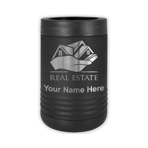 LaserGram Double Wall Insulated Beverage Can Holder, Real Estate, Personalized Engraving Included