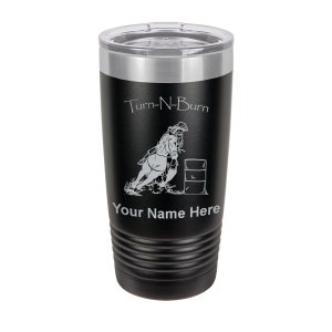 20oz Tumbler Mug, Barrel Racer Turn N Burn, Personalized Engraving Included