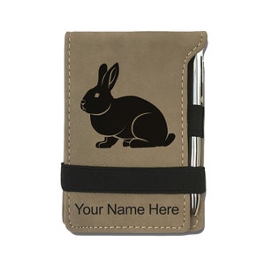 Faux Leather Mini Notepad,Rabbit, Personalized Engraving Included image 7