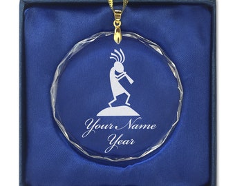 LaserGram Christmas Ornament, Kokopelli, Personalized Engraving Included (Round Shape)