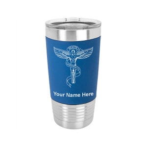 20oz Silicone Tumbler Mug, Chiropractic Symbol, Personalized Engraving Included