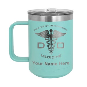 LaserGram 15oz Vacuum Insulated Coffee Mug, DO Doctor of Osteopathic Medicine, Personalized Engraving Included