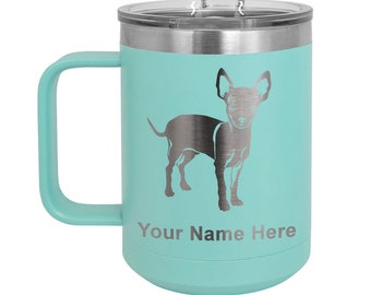 LaserGram 15oz Vacuum Insulated Coffee Mug, Chihuahua Dog, Personalized Engraving Included