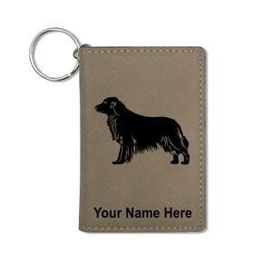 Monedero del titular de la identificación, perro Golden Retriever, grabado personalizado incluido