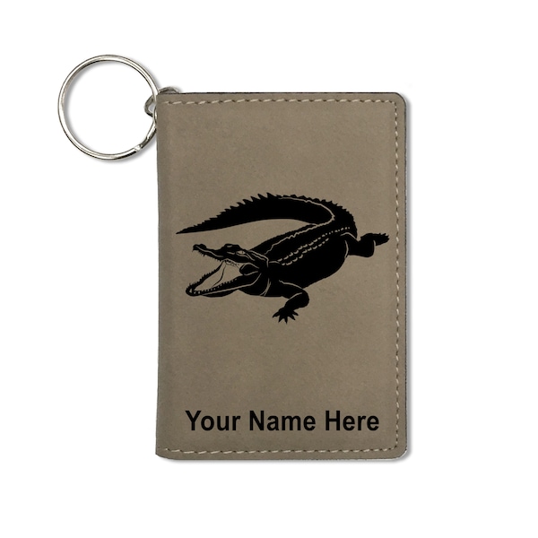 ID Holder Wallet, Alligator, Personalized Engraving Included