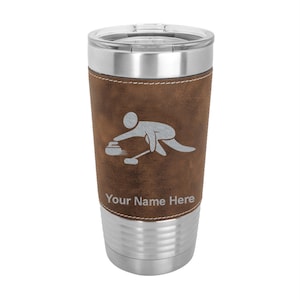 20oz Faux Leather Tumbler, Curling Figure, Personalized Engraving Included