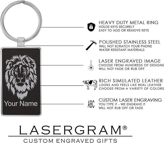 Keychain - Rectangle - Oahu - Leather Keychain - Rectangle - Oahu - Leather