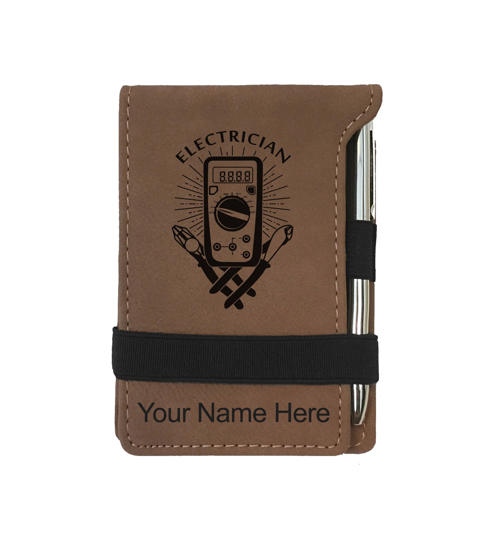 Faux Leather Mini Notepad, electrician, Personalized Engraving Included ...