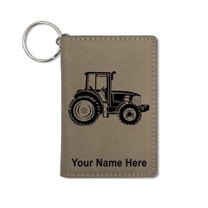 ID Holder Wallet, Farm Tractor, Personalized Engraving Included