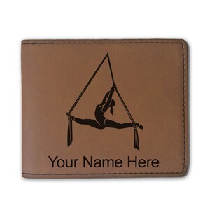 Cartera plegable de piel sintética, sedas aéreas, grabado personalizado incluido