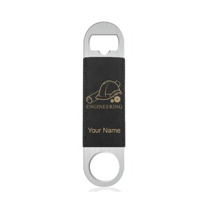 Faux Leather Bottle Opener, Engineering, Personalized Engraving Included (Faux Leather)