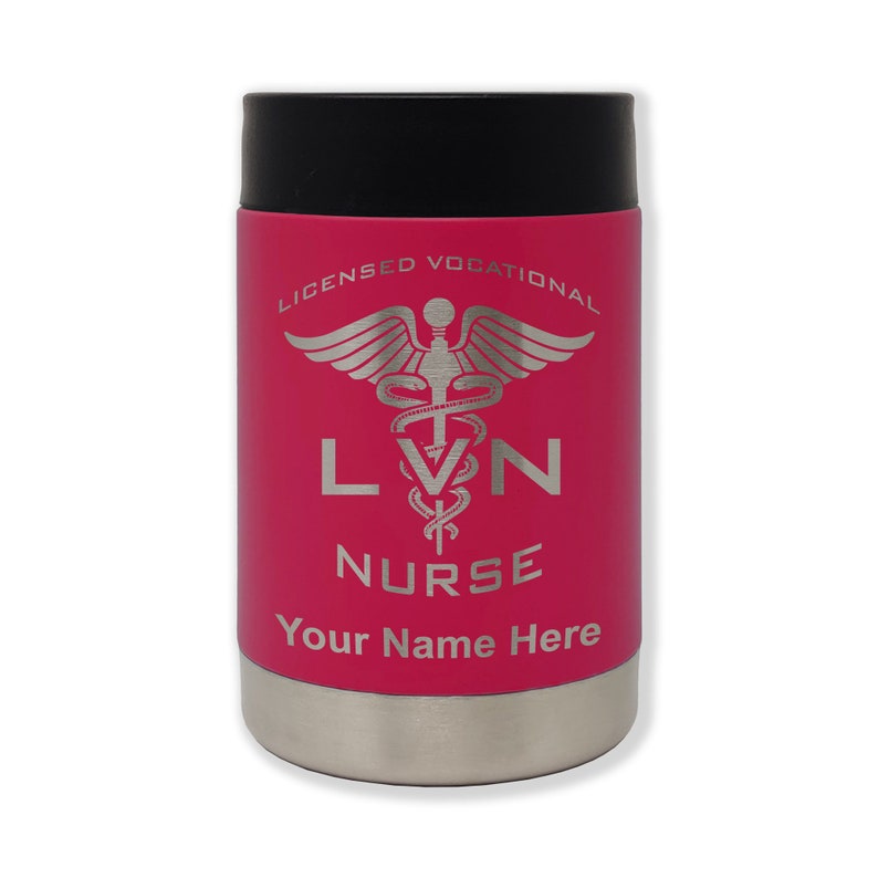 Stainless Steel Double Wall Can Holder Personalized Engraving Included LVN Licensed Vocational Nurse