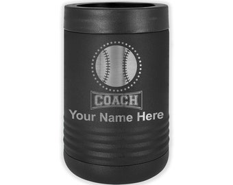 LaserGram Double Wall Insulated Beverage Can Holder, Baseball Coach, Personalized Engraving Included