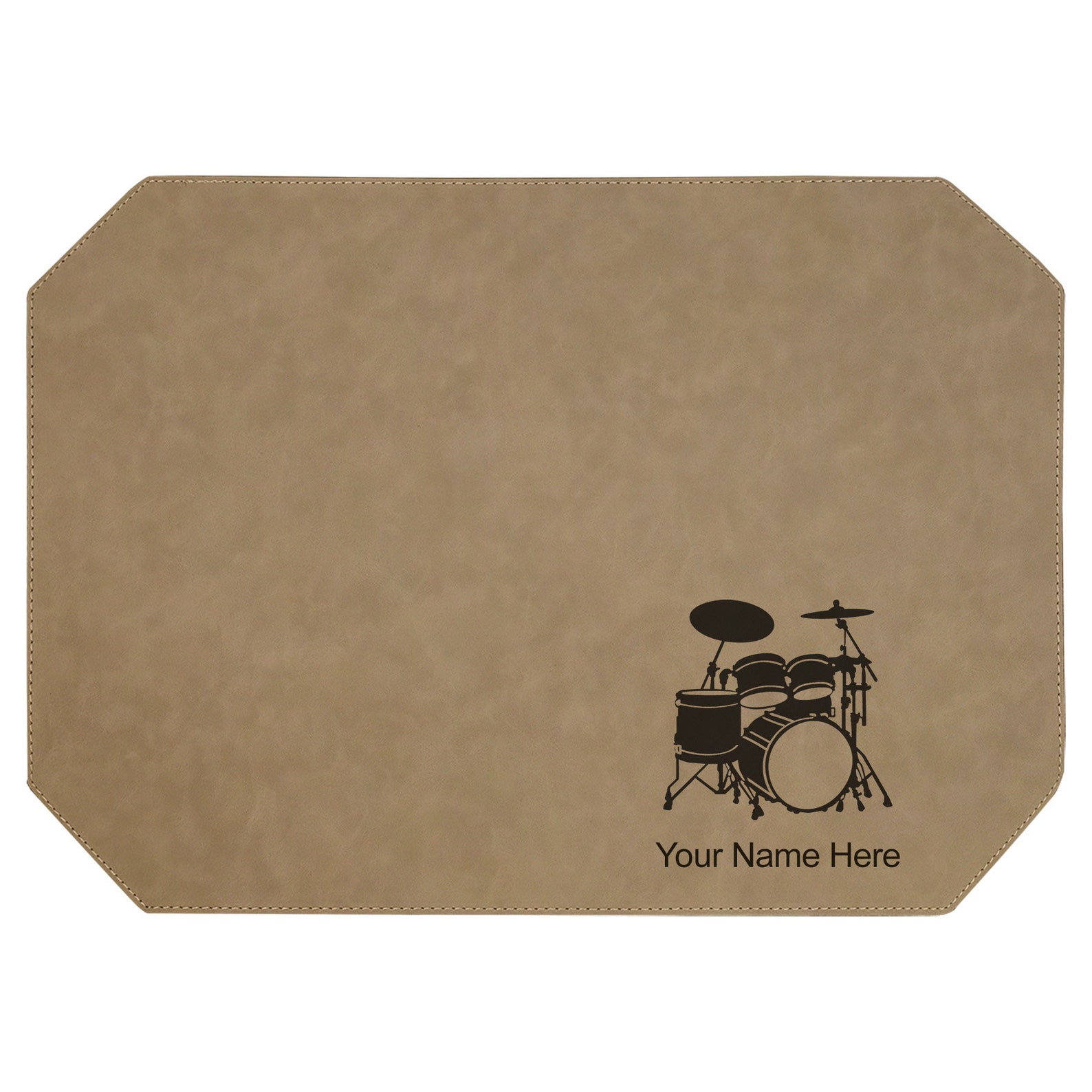 Faux Leather Place Mat Drum Set Personalized Engraving Etsy