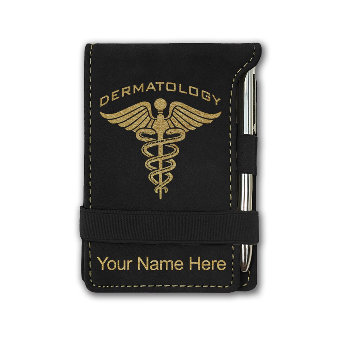 Faux Leather Mini Notepad, Dermatology, Personalized Engraving Included ...