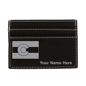 Monedero de cuero sintético Money Clip, Bandera de Colorado, Grabado Personalizado Incluido