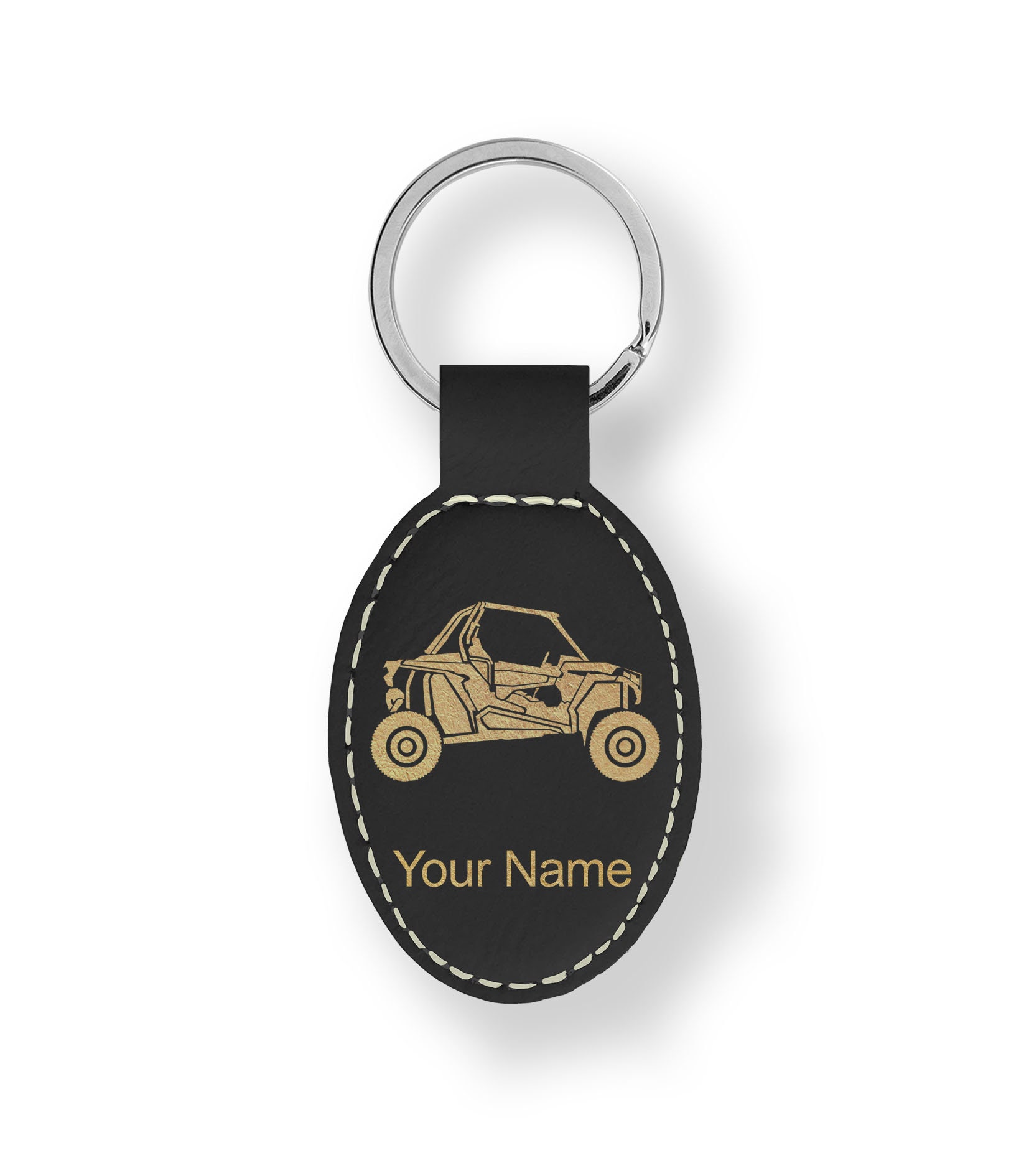 Reproduction Vintage Polaris Star Medallion Style Leather Keychain