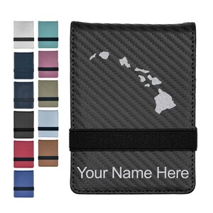 Faux Leather Mini Notepad, Hawaiian islands, Personalized Engraving Included