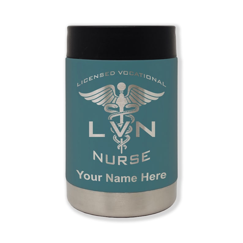 Stainless Steel Double Wall Can Holder Personalized Engraving Included LVN Licensed Vocational Nurse