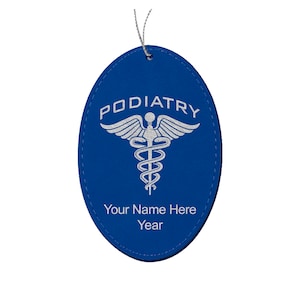 LaserGram Faux Leather Oval Christmas Ornament, Podiatry, Personalized Engraving Included (Oval Shape)