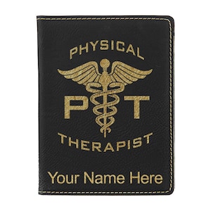 Portapasaporte LaserGram de piel sintética para fisioterapeuta (incluye grabado personalizado)